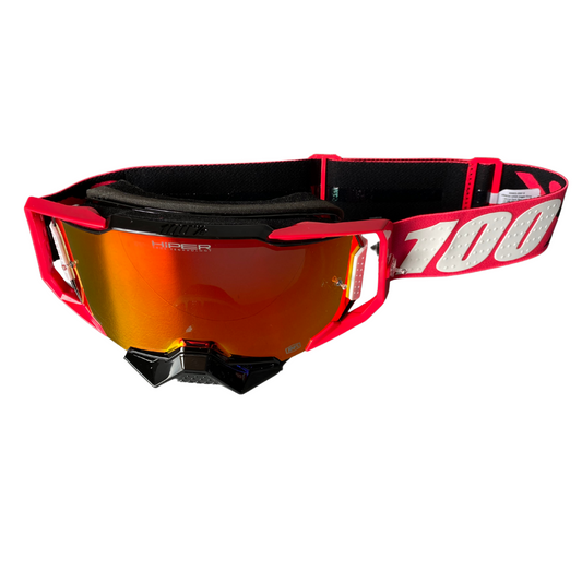 GOGGLES 100% ARMEGA HiPER KLOUG MICA ESPEJO ROJA OSCURA