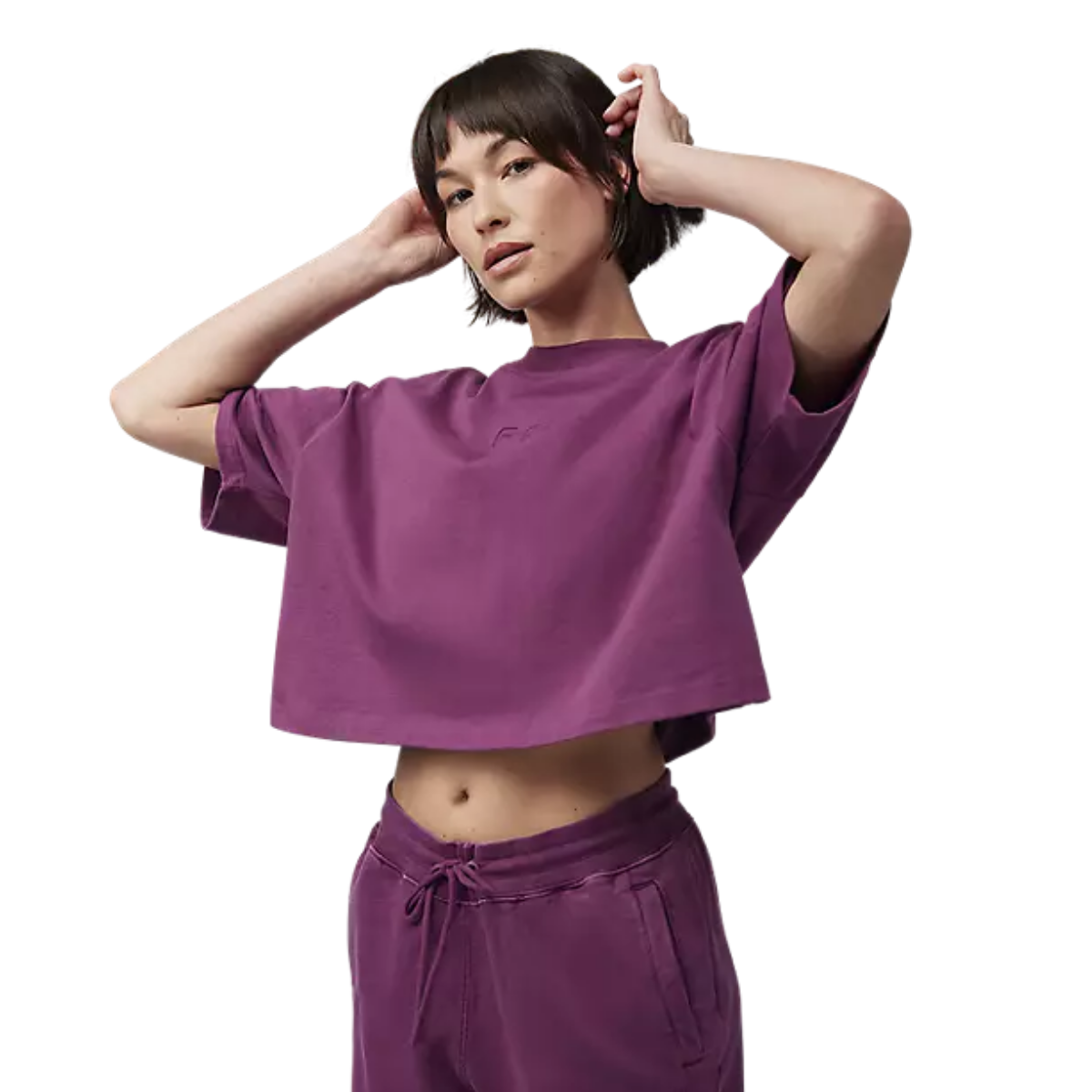 CROP FOX OVERSIZED WORDMARK MORADO