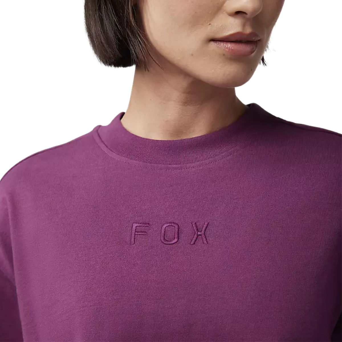 CROP FOX OVERSIZED WORDMARK MORADO