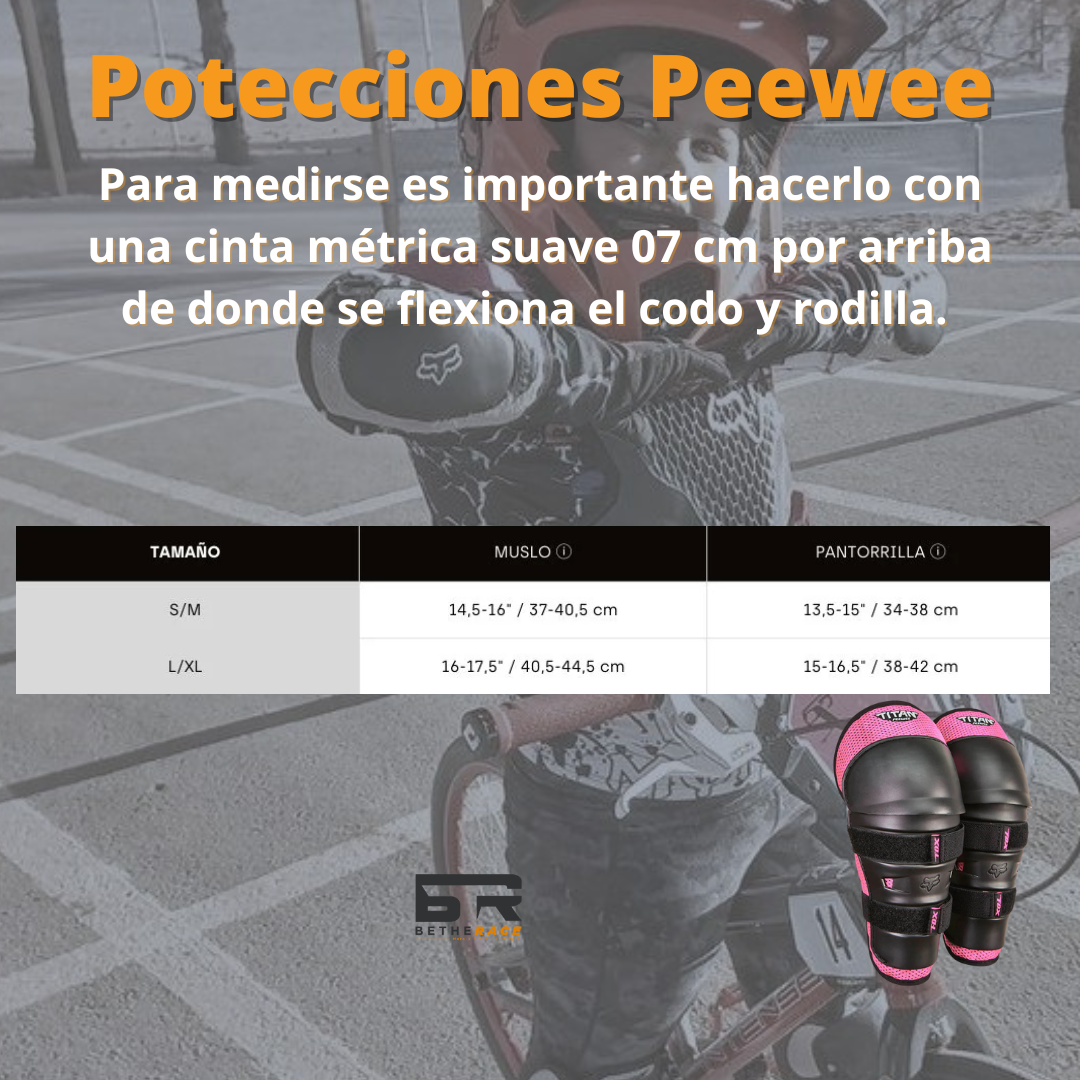 RODILLERAS FOX PEEWEE TITAN NEGRO/ROSA NIÑA