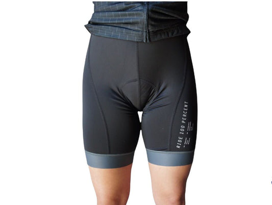 BIB SHORT 100% EXCEEDA DAMA NEGRO/GRIS