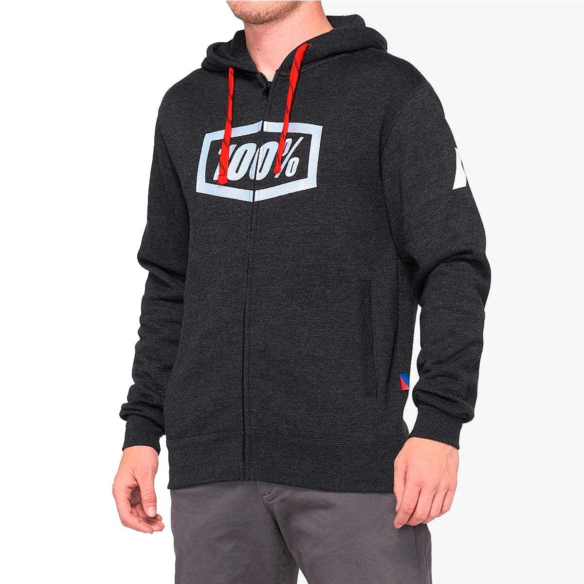 SUDADERA 100% SYNDICATE ZIP NEGRO/BLANCO
