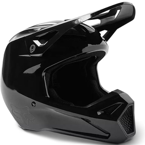 CASCO FOX V1 SOLID NEGRO BRILLANTE