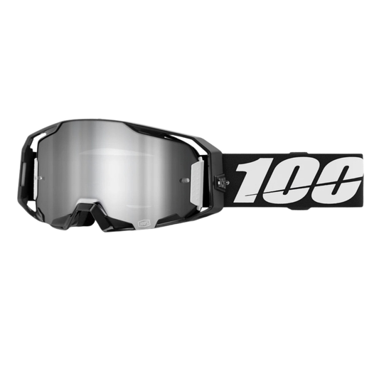 GOGGLES 100% ARMATIC GOGGLE BLACK MIRROR SILVER FLASH LENS