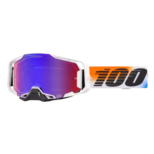 GOGGLES 100% ARMEGA HIPER GOGGLE UNITED MIRROR RED/BLUE LENS