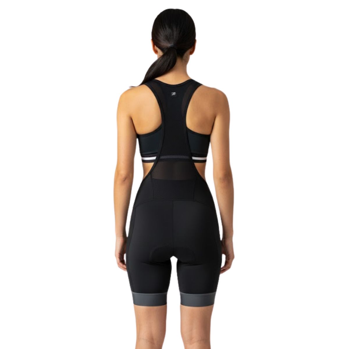 BIB SHORT 100% EXCEEDA DAMA NEGRO/GRIS
