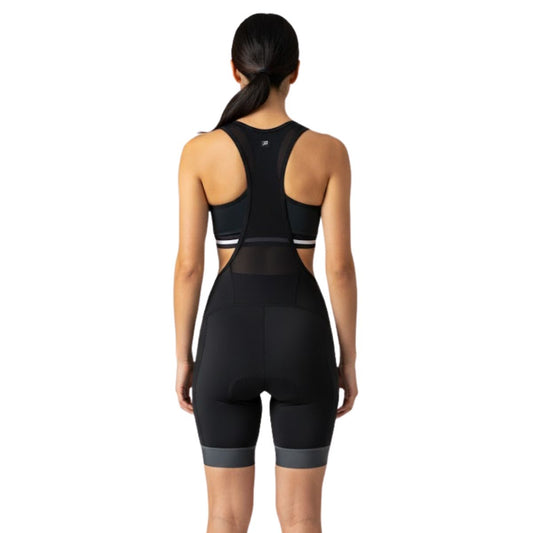 BIB SHORT 100% EXCEEDA DAMA NEGRO/GRIS