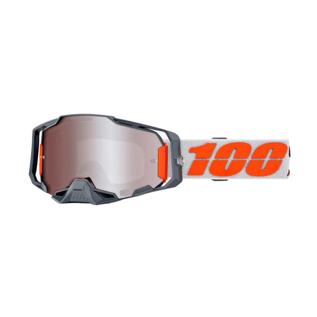 GOGGLES 100% ARMEGA HIPER PLATA MICA ESPEJO PLATA