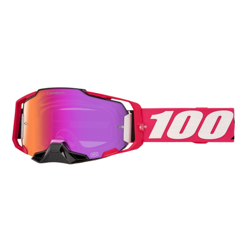 GOGGLES 100% ARMEGA HiPER KLOUG MICA ESPEJO ROJA OSCURA