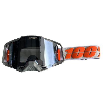 GOGGLES 100% ARMEGA HIPER PLATA MICA ESPEJO PLATA