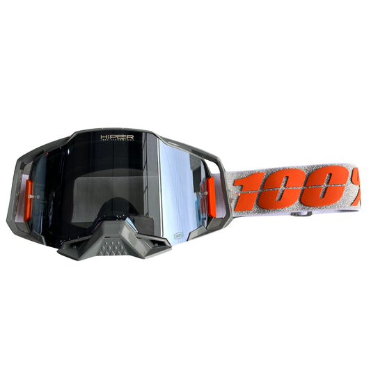 GOGGLES 100% ARMEGA HIPER PLATA MICA ESPEJO PLATA