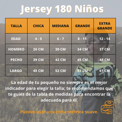 JERSEY FOX 180 LEAN INFANTIL ROJO