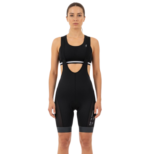 BIB SHORT 100% EXCEEDA DAMA NEGRO/GRIS