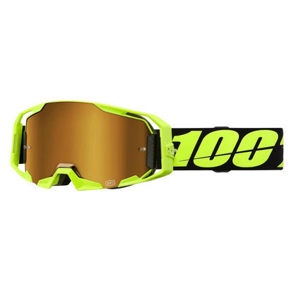 GOGGLES 100% ARMATIC AMARILLO NEON MICA ESPEJO DORADA