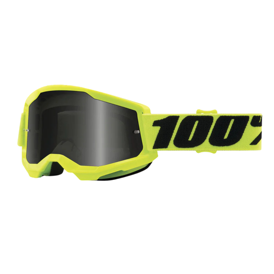 GOGGLES 100% STRATA 2 SAND AMARILLO FLUO SMOKE LENS