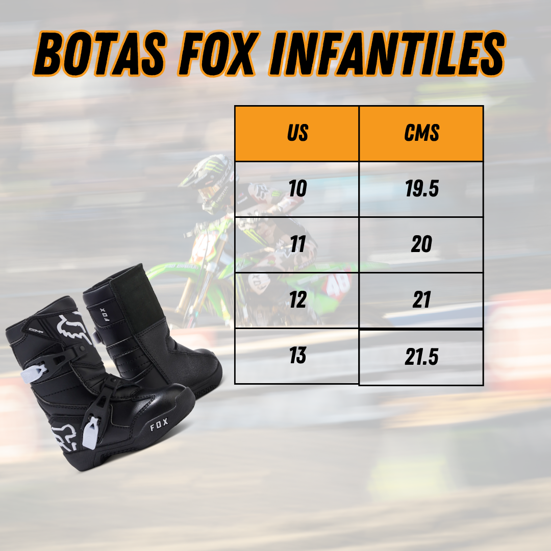BOTAS FOX COMP NIÑO NEGRO USA 11 (20 MX)