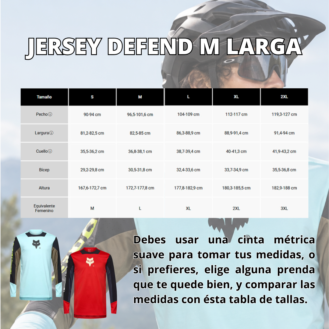 JERSEY FOX DEFEND M LARGA ELEVATED ROJO