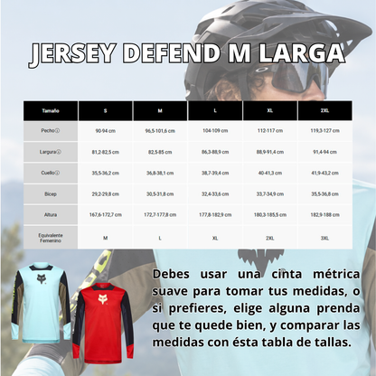 JERSEY FOX DEFEND M LARGA ELEVATED ROJO